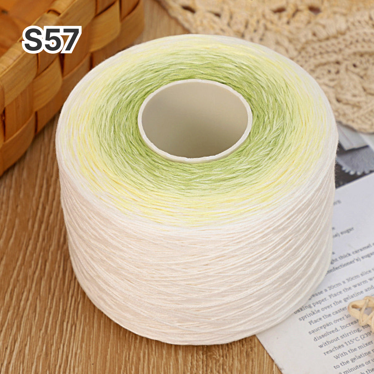 【シルケット加工・綿100%】Melody Cake Yarn（メロディーケーキヤーン）500g｜韓国風グラデーション段染め｜ウェア・ショール・ブランケットに