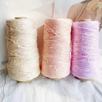 Pearl Cotton（パールコットン）350g｜真珠のような輝き｜パールビーズ入りシルケットコットン｜上品な艶と涼やかなサマーヤーン｜韓国トレンドのバレエコア風｜全75色
