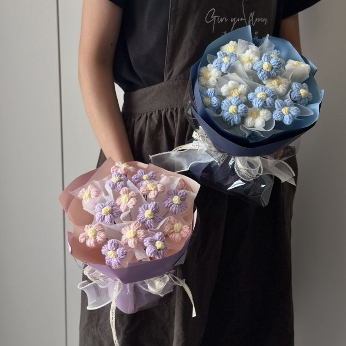 完成品】ずっと咲き続ける 毛糸の花束（ニットブーケ）｜枯れない