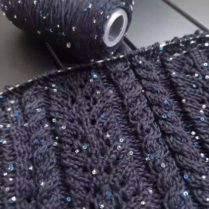 【綿100％】Dazzle Yarnダズルヤーン 50g｜ビーズとスパンコール付き｜春夏向け サマーヤーン 5本撚り｜ウェア、ショール、小物用