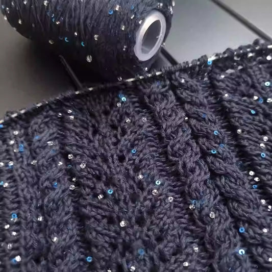 【綿100％】Dazzle Yarnダズルヤーン 50g｜ビーズとスパンコール付き｜春夏向け サマーヤーン 5本撚り｜ウェア、ショール、小物用