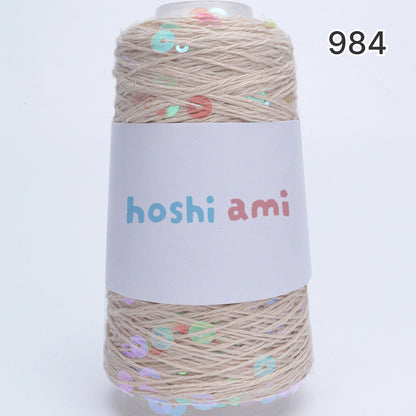 【綿100％】Twinkle Yarnトゥインクルヤーン50g｜ユニークなスパンコール付きコットン糸｜131色｜春夏のクリエイティブ編み物に最適｜自分だけの作品を創れる