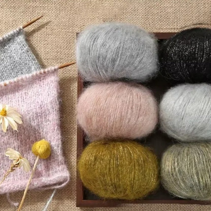Sea Mohair（シーモヘア）25g ｜アルパカ50%×モヘア50%｜ふんわり軽やか｜引き揃え糸・透け感ニット・マフラー作り｜韓国ファッション｜全20色