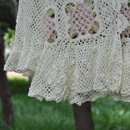 【手編みキット】Ajisai Cardigan（紫陽花カーディガン）｜紫陽花モチーフのかぎ針編み｜透かし編み×フリル｜レトロ・大人可愛い｜全7色・4サイズ｜編み図・動画付き