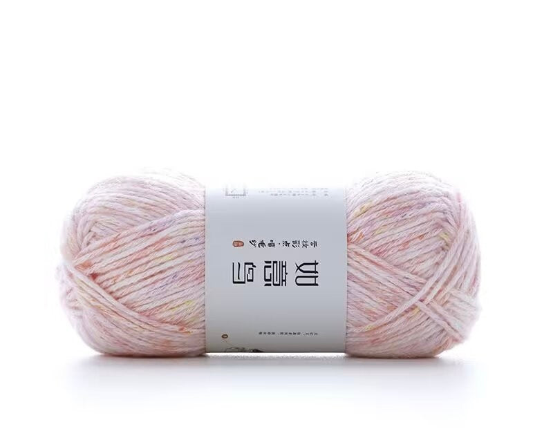 カラフルネップ入り中細コットン　ふんわり手ざわり50g 棒針5~8号、かぎ針3/0~4/0号