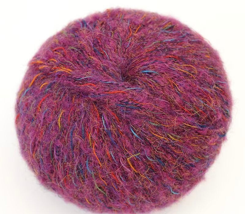 花火アルパカ毛糸 七色グラデーション手編み用 小物・マフラー・ウェア向け 50g かぎ針6/0〜7/0号