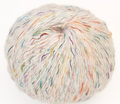 花火アルパカ毛糸 七色グラデーション手編み用 小物・マフラー・ウェア向け 50g かぎ針6/0〜7/0号