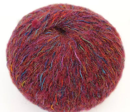 花火アルパカ毛糸 七色グラデーション手編み用 小物・マフラー・ウェア向け 50g かぎ針6/0〜7/0号