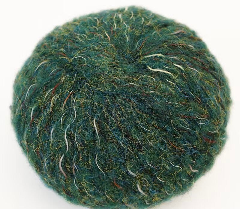 花火アルパカ毛糸 七色グラデーション手編み用 小物・マフラー・ウェア向け 50g かぎ針6/0〜7/0号