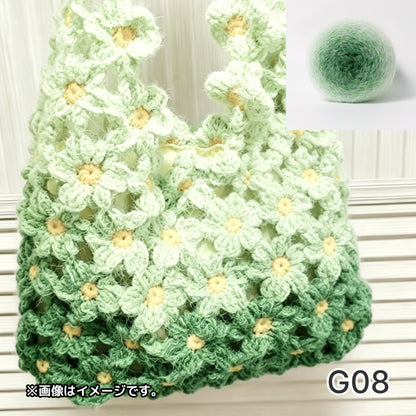 【手編みキット】花畑バッグ ｜インナーバッグ付き｜ぷっくりお花のモチーフ編みトートバッグ｜まるで持ち歩く花束｜春 夏 デイジーバッグ 編みレシピ付き