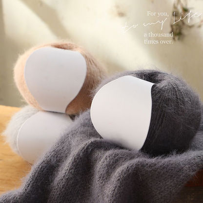 大人気！100g 高級感スノーファーヤーン｜27色｜ふわふわ極柔ウール混・単色ロングファー｜マフラー・帽子・スヌード・編みぐるみ向け（約100g／約190m）