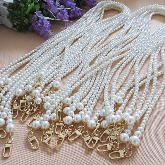 パールチェーン バッグストラップ 90cm ゴールド金具付き｜ハンドメイド ショルダー 紐 斜めがけ対応