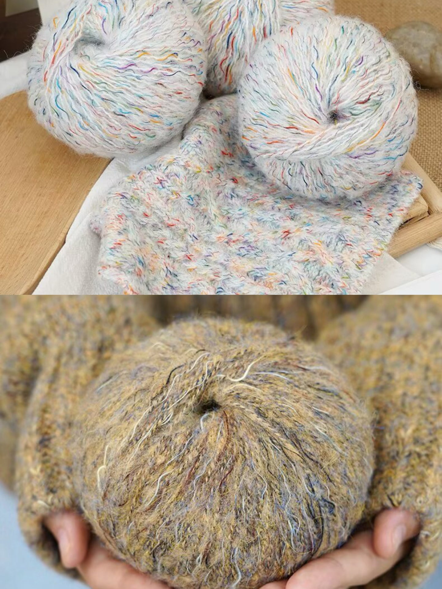 花火アルパカ毛糸 七色グラデーション手編み用 小物・マフラー・ウェア向け 50g かぎ針6/0〜7/0号