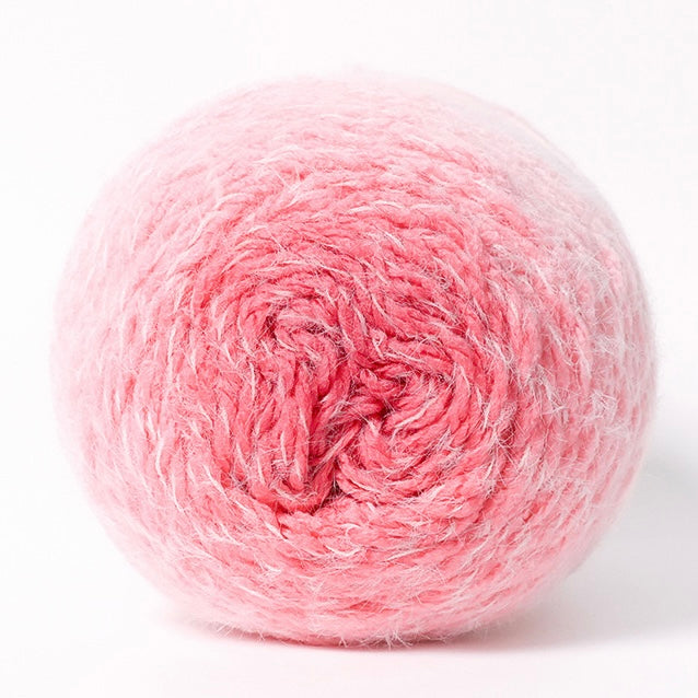 【手編みキット】花束巾着バッグ｜ロングファーヤーンで編むグラデーション｜パールストラップ＆動画付き　