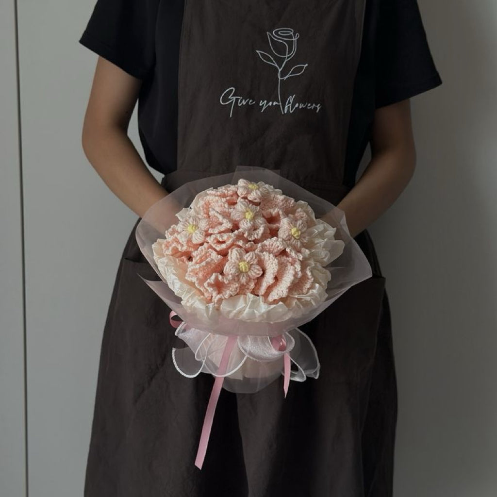 【完成品】クリスママス手編み花束｜全10色・編む手間なし｜おしゃれで枯れない花のプレゼントやギフトに最適（恋人・友達・誕生日）