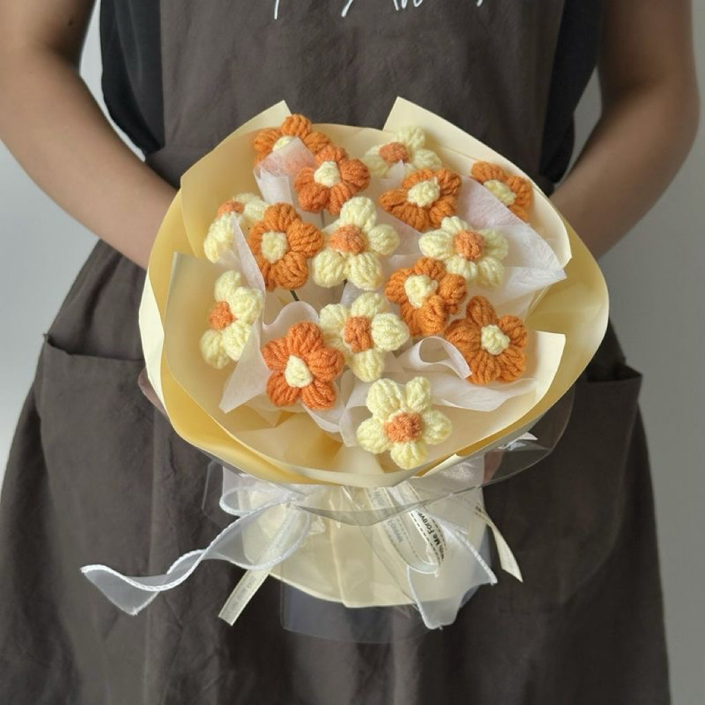 【完成品】クリスママス手編み花束｜全10色・編む手間なし｜おしゃれで枯れない花のプレゼントやギフトに最適（恋人・友達・誕生日）