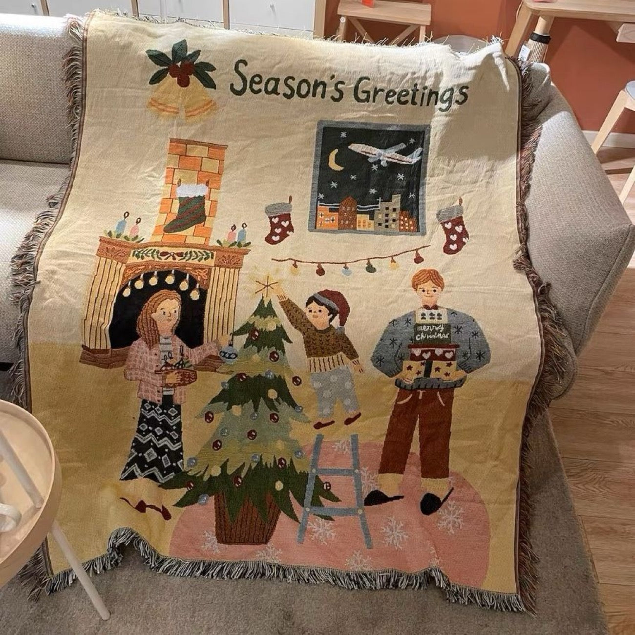 北欧風マルチカバー ブランケット1点｜全6柄・おしゃれであたたかい大判スローケット｜ソファ・ベッド・ひざ掛けにもおすすめ（130×180cm）