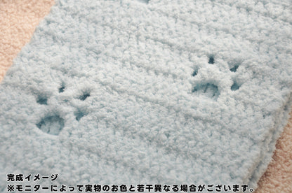 【毛糸キット】猫の足跡ふわもこマフラー材料セット｜全5色展開 かぎ針7/0 やわらかマシュマロ糸使用｜初心者にもおすすめの冬ギフト 電子版編みレシピ