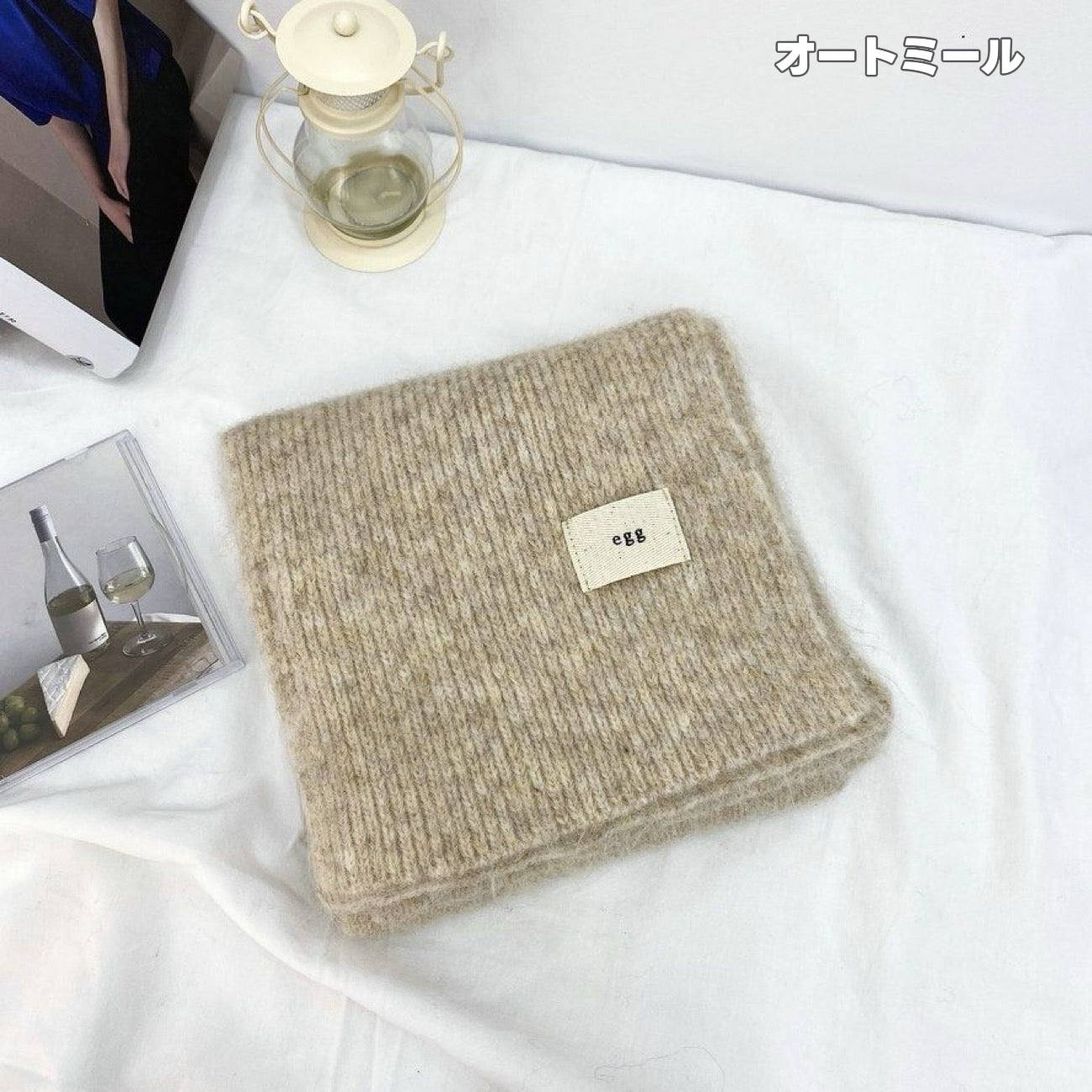 【クリスママスギフトセット】ハンドメイドショートケーキ巾着バッグ＋手編み花束＋マフラーの3点セット｜色を自由に選べる｜家族・友達・恋人へのクリスマスギフト