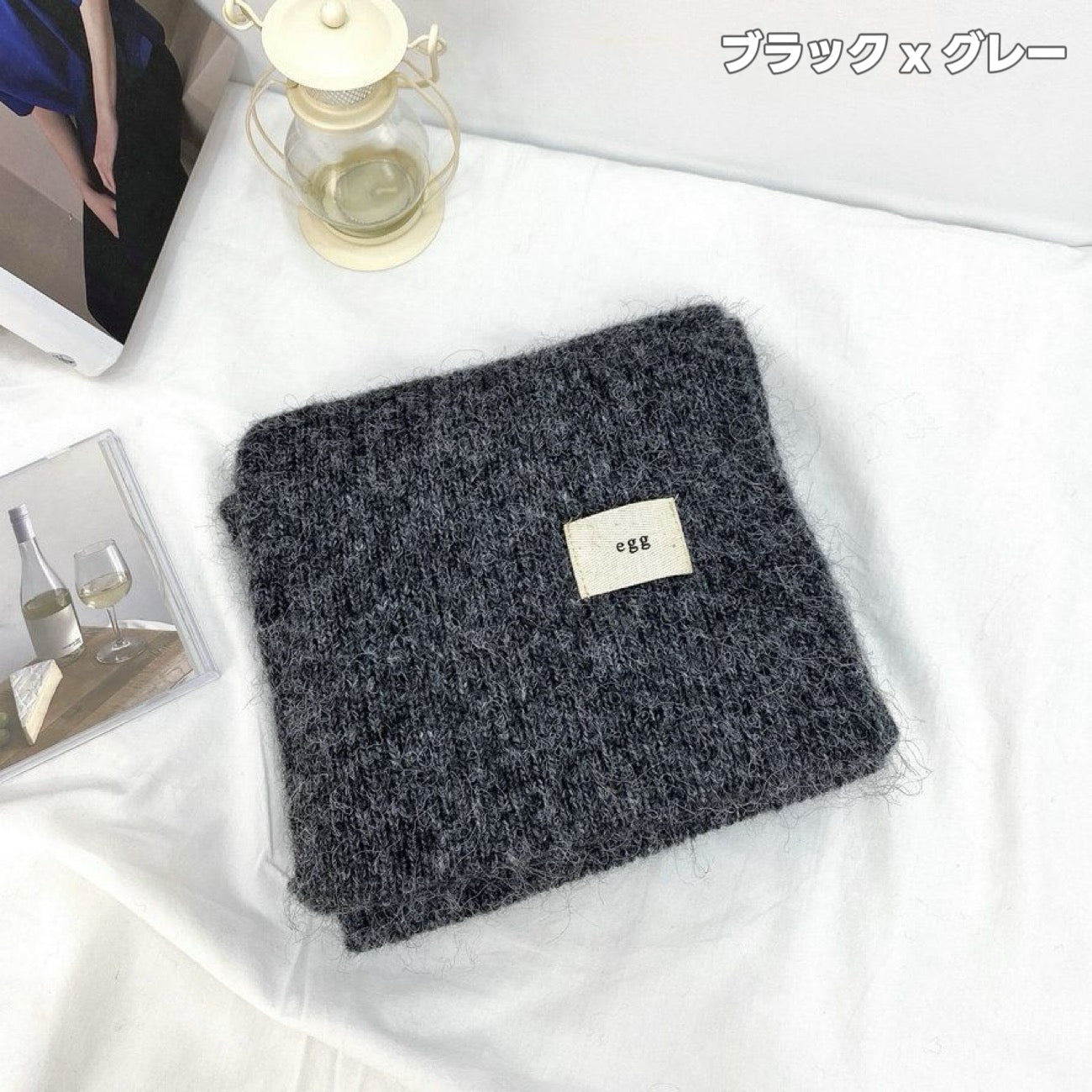 【クリスママスギフトセット】ハンドメイドショートケーキ巾着バッグ＋手編み花束＋マフラーの3点セット｜色を自由に選べる｜家族・友達・恋人へのクリスマスギフト