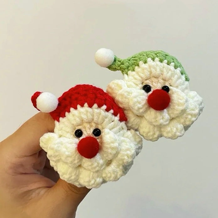 【毛糸セット】クリスマス編みぐるみ4種（雪だるま／サンタ／ジンジャーブレッド）初心者OK＊手のひらサイズのかぎ針キット／ツリー飾り・キーホルダーにぴったり