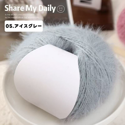 大人気！100g 高級感スノーファーヤーン｜27色｜ふわふわ極柔ウール混・単色ロングファー｜マフラー・帽子・スヌード・編みぐるみ向け（約100g／約190m）