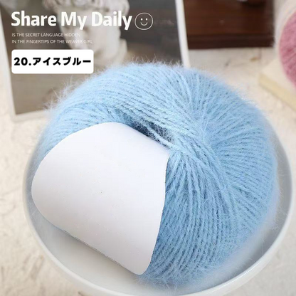 大人気！100g 高級感スノーファーヤーン｜27色｜ふわふわ極柔ウール混・単色ロングファー｜マフラー・帽子・スヌード・編みぐるみ向け（約100g／約190m）