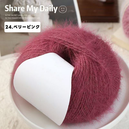 大人気！100g 高級感スノーファーヤーン｜27色｜ふわふわ極柔ウール混・単色ロングファー｜マフラー・帽子・スヌード・編みぐるみ向け（約100g／約190m）