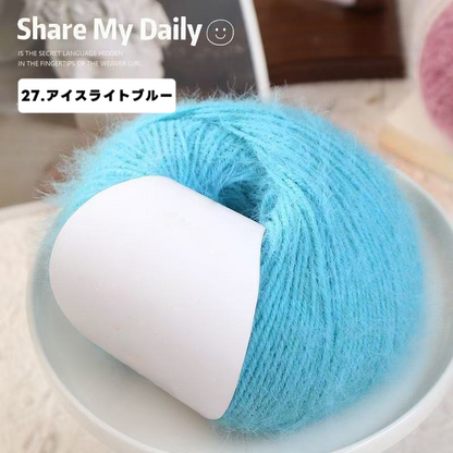 大人気！100g 高級感スノーファーヤーン｜27色｜ふわふわ極柔ウール混・単色ロングファー｜マフラー・帽子・スヌード・編みぐるみ向け（約100g／約190m）