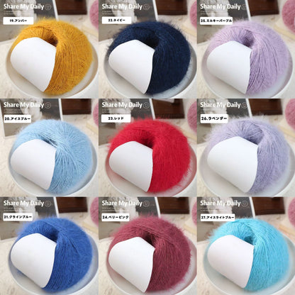 大人気！100g 高級感スノーファーヤーン｜27色｜ふわふわ極柔ウール混・単色ロングファー｜マフラー・帽子・スヌード・編みぐるみ向け（約100g／約190m）