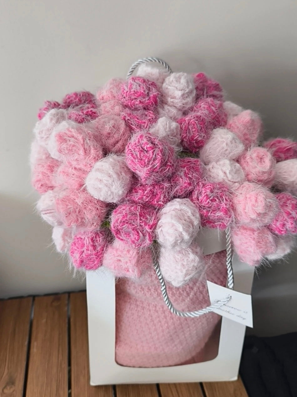 【完成品】グラデーション花束ブランケット完成品｜全2色・直径100cm・編む手間なし｜プレゼントやギフトに最適（恋人・友達・誕生日・クリスマス）