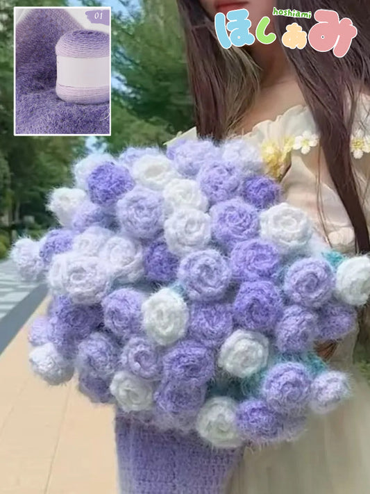 【毛糸キット】グラデーション花束ブランケット＼SNSで話題／ 初心者でも簡単！全5色展開 かぎ針7/0〜10/0号推奨