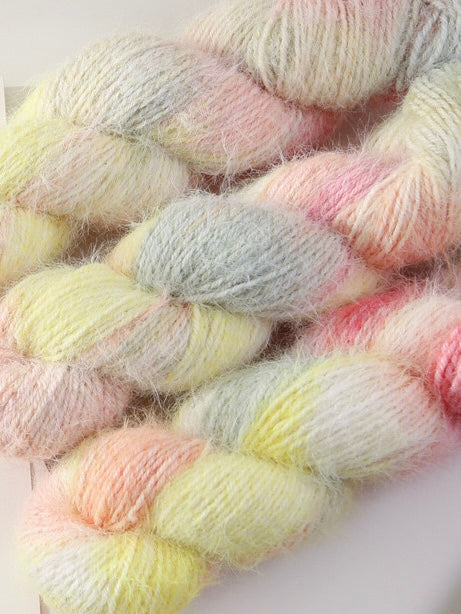 雪シリーズ 手染めスノーファーヤーン ふんわり毛足 長い 毛糸 100g かぎ針7/0~8/0