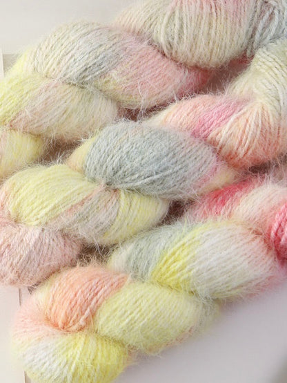 雪シリーズ 手染めスノーファーヤーン ふんわり毛足 長い 毛糸 100g かぎ針7/0~8/0