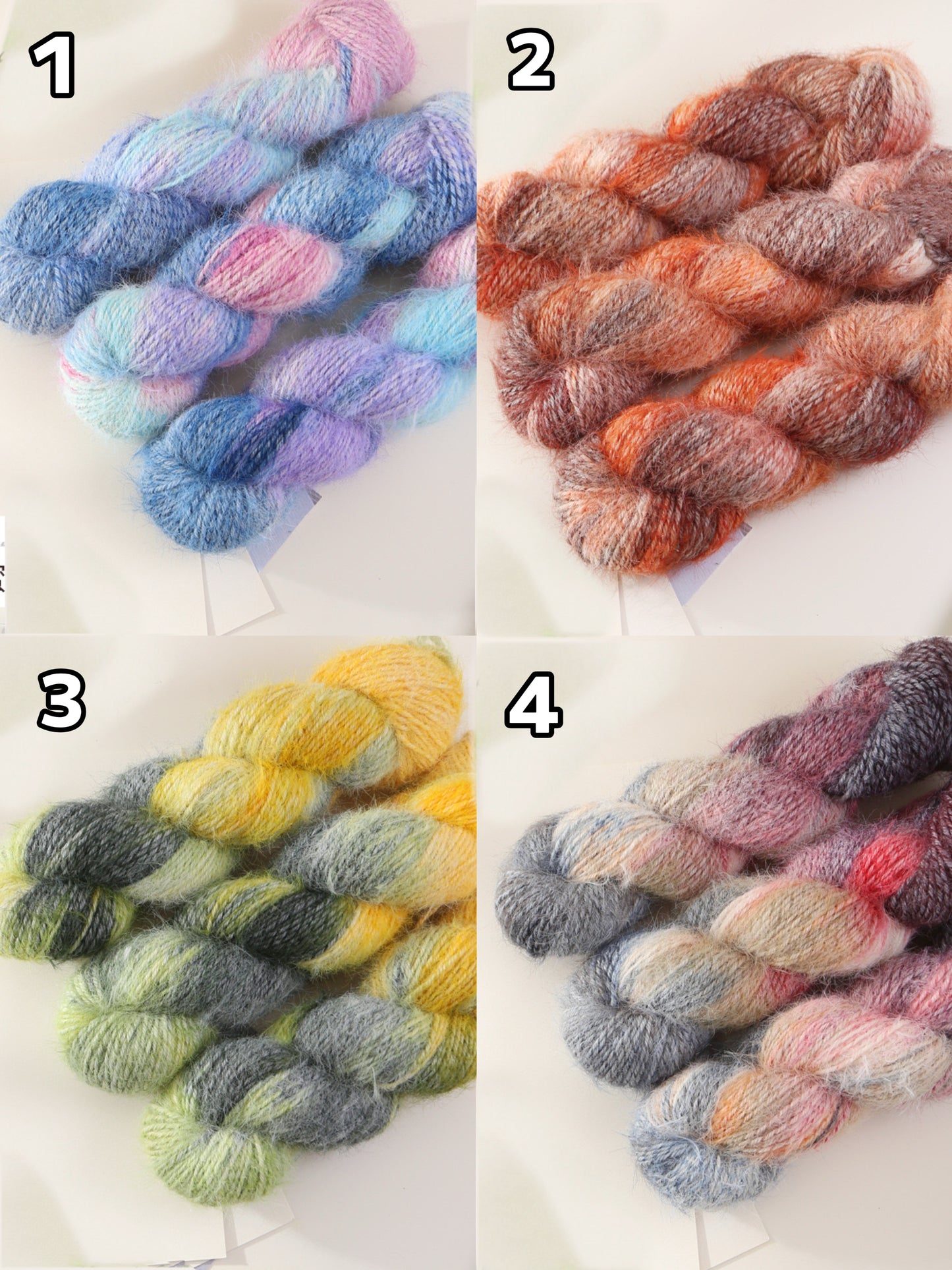 雪シリーズ 手染めスノーファーヤーン ふんわり毛足 長い 毛糸 100g かぎ針7/0~8/0