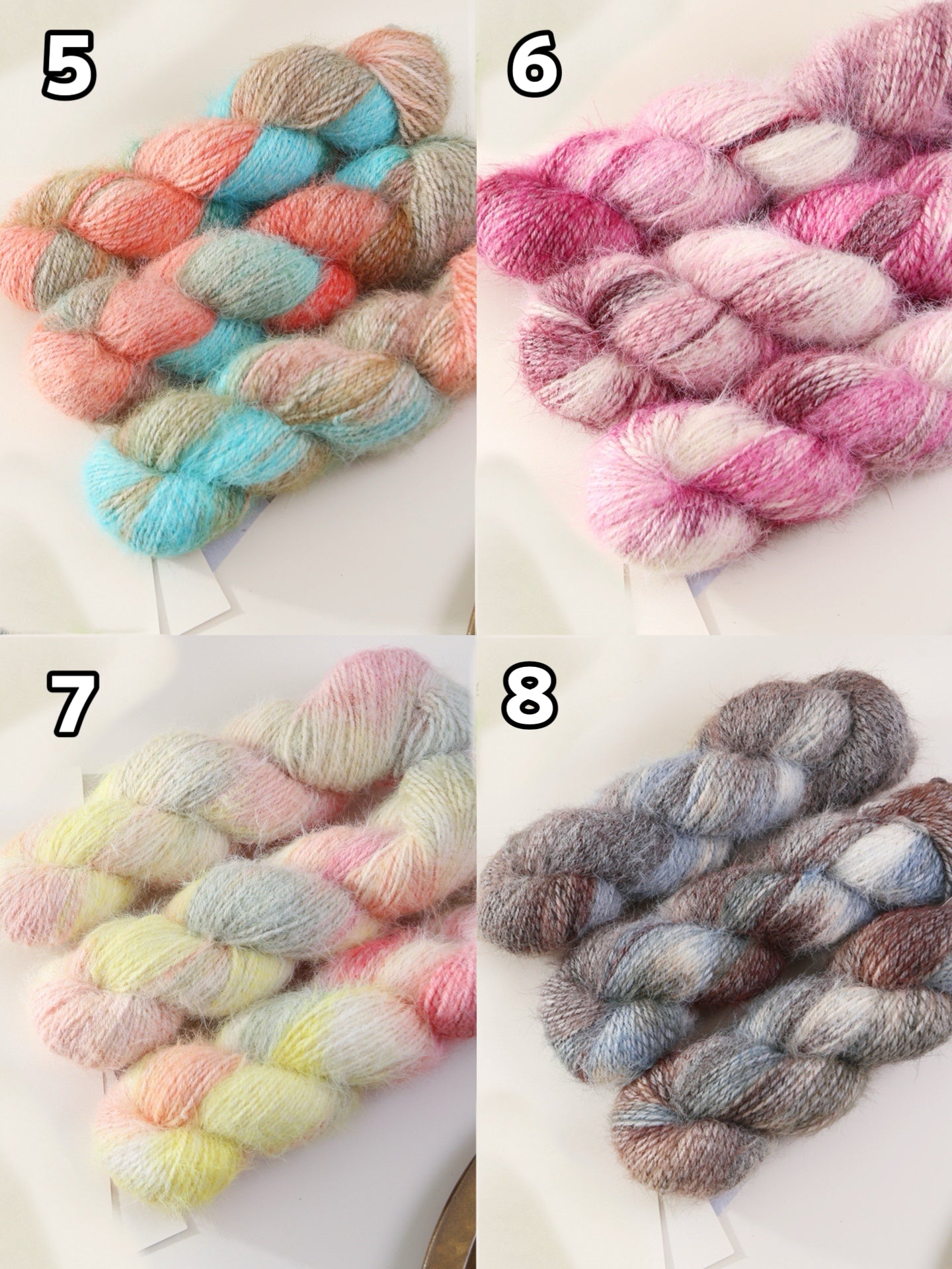 雪シリーズ 手染めスノーファーヤーン ふんわり毛足 長い 毛糸 100g かぎ針7/0~8/0
