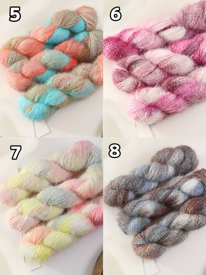 雪シリーズ 手染めスノーファーヤーン ふんわり毛足 長い 毛糸 100g かぎ針7/0~8/0