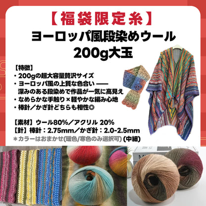 予約販売【福袋 B】  人気No.1 大判サイズ花束キット＋福袋限定！ヨーロッパ風大玉糸1玉＋ロングファーヤーン2玉必入！人気キット＆毛糸たっぷりお楽しみセット