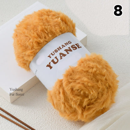 【100g大玉】極太フェイクファー毛糸｜もこもこボリューム｜星ポンチョ　マフラー・バッグ・ラグ作りに