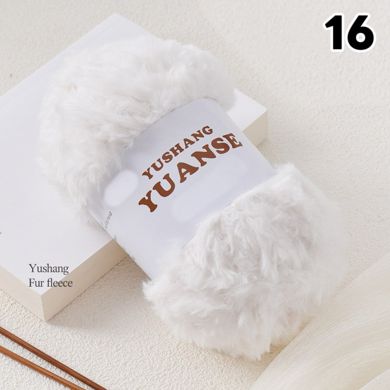 【100g大玉】極太フェイクファー毛糸｜もこもこボリューム｜星ポンチョ　マフラー・バッグ・ラグ作りに