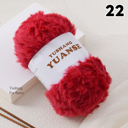 【100g大玉】極太フェイクファー毛糸｜もこもこボリューム｜星ポンチョ　マフラー・バッグ・ラグ作りに