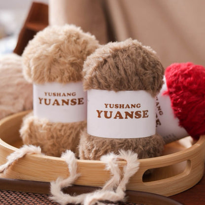 【100g大玉】極太フェイクファー毛糸｜もこもこボリューム｜星ポンチョ　マフラー・バッグ・ラグ作りに