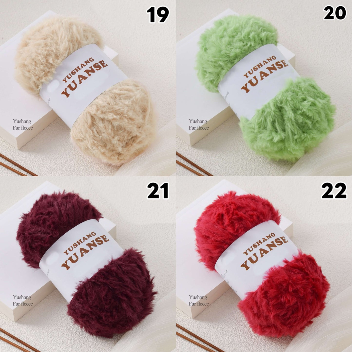 【100g大玉】極太フェイクファー毛糸｜もこもこボリューム｜星ポンチョ　マフラー・バッグ・ラグ作りに