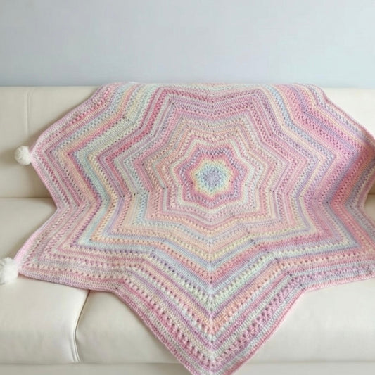 【手編みキット】星ブランケット フェアリーファー｜ふわふわ「フェアリーファー」で編む｜選べる10色｜無料電子版編み図付き！