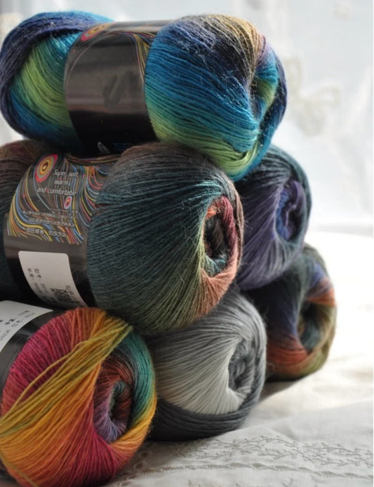 【100g】段染めウールSerenade（セレナーデ ）｜幻想的なグラデーション｜手紡ぎ風シングルツイスト｜ショール・ウェアに