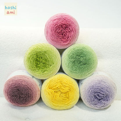 【大容量230g】ふんわり綿混グラデーション糸ノンファーヤーンNo Fur Yarn｜1玉でベストが完成｜大人可愛いニュアンスカラー｜コットン混  全5色