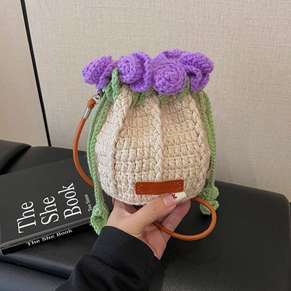 【完成品】 クリスママス花束巾着バッグ・グラデーションショルダーバッグ＼SNSで話題／・プレゼントやギフトに最適（恋人・友達・誕生日・クリスママス）