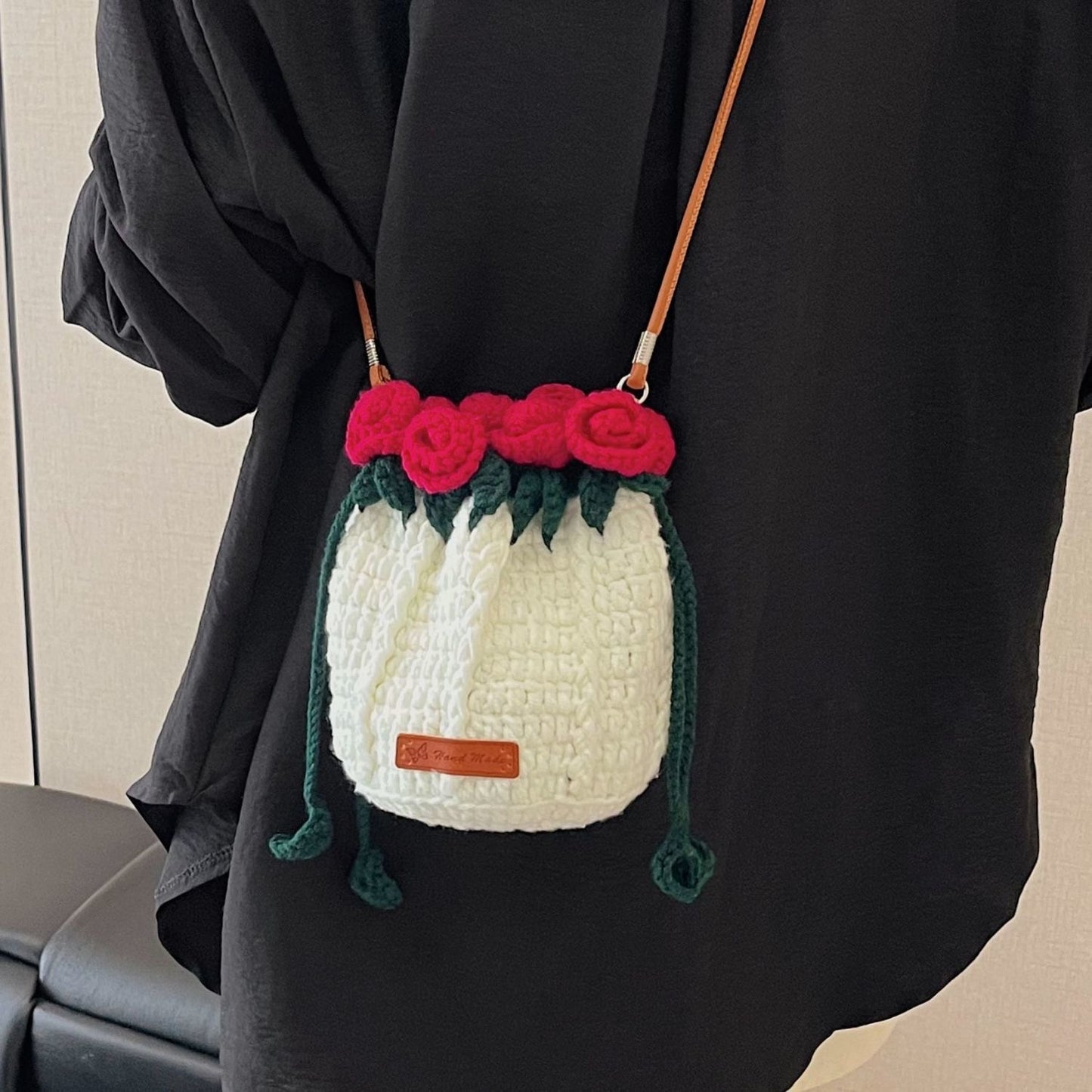 【完成品】 クリスママス花束巾着バッグ・グラデーションショルダーバッグ＼SNSで話題／・プレゼントやギフトに最適（恋人・友達・誕生日・クリスママス）