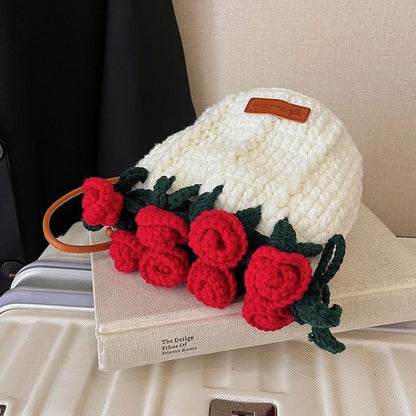 【完成品】 クリスママス花束巾着バッグ・グラデーションショルダーバッグ＼SNSで話題／・プレゼントやギフトに最適（恋人・友達・誕生日・クリスママス）