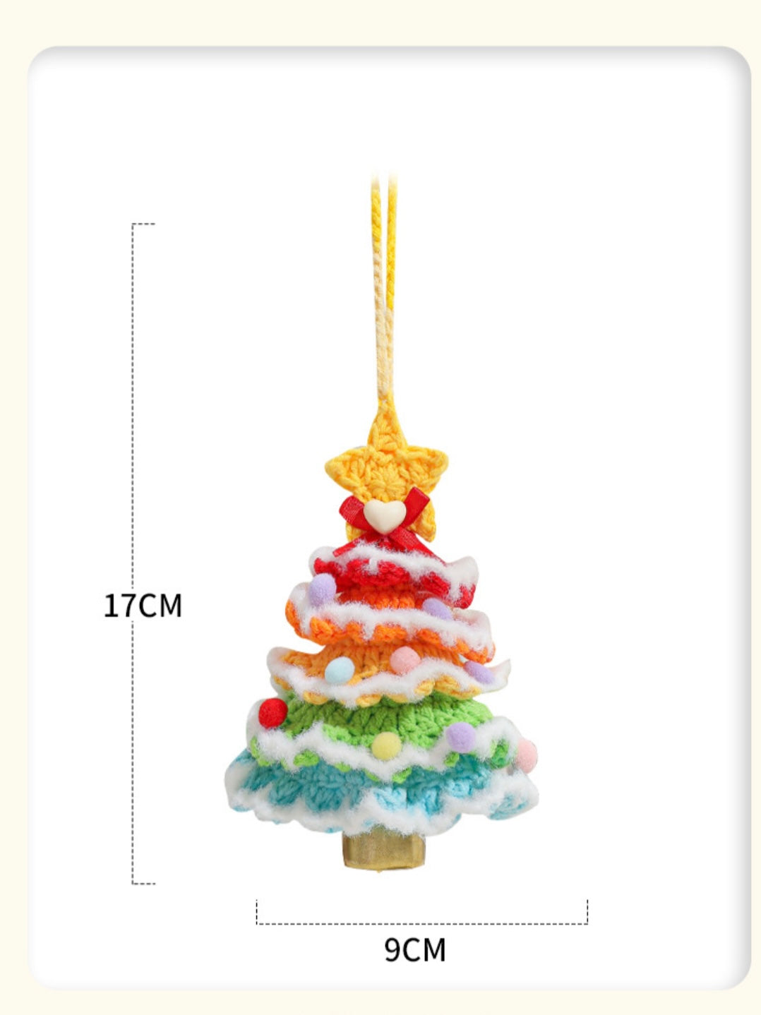 【完成品】クリスマスツリーベル・飾り｜全12色・クリスマスギフト・編む手間なし｜プレゼントやギフトに最適恋人・友達・誕生日・クリスマス